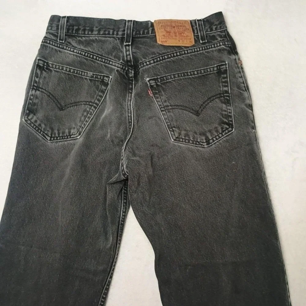 Vintage Levis 550 Jeans Mens 32x30 Black Y2K Straight Relaxed Charcoal Denim